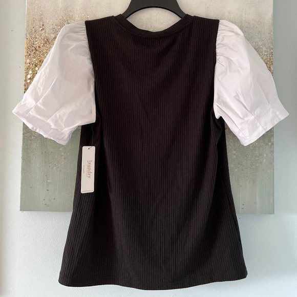 Laundry by Shelli Segal Ribbed Puff Sleeve Top (NWT) - Picture 7 of 10